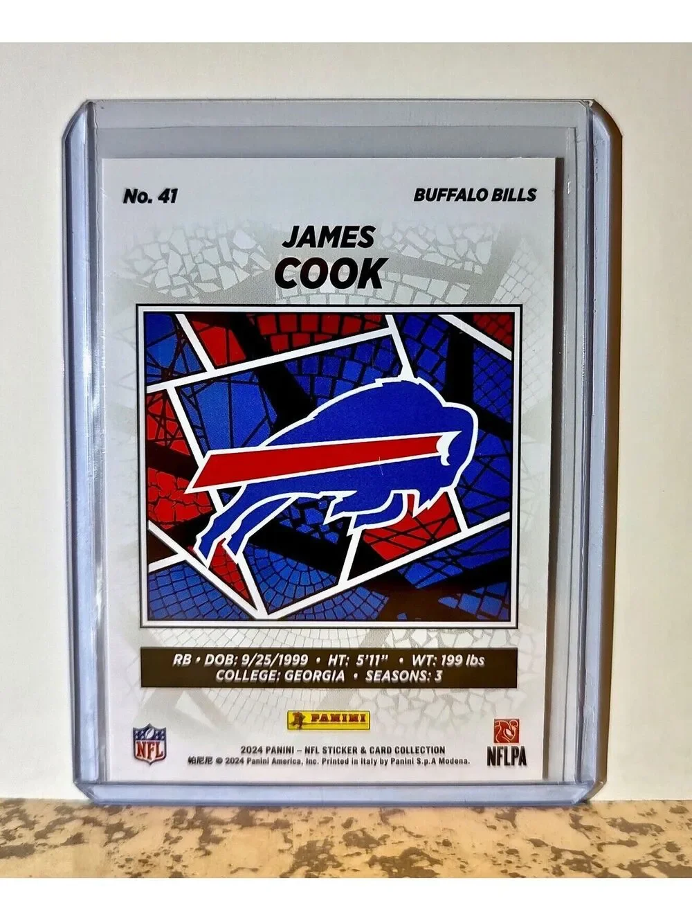 James Cook 2024 Panini NFL #41 Silver Foil Sticker Card Buffalo Bills